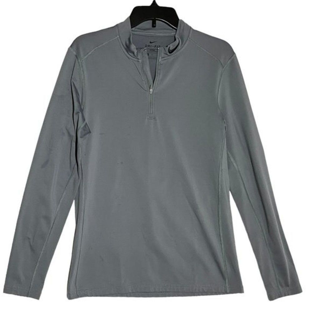 Nike Running Mens Mock Neck Half Zip Running Jacket Medium Gray